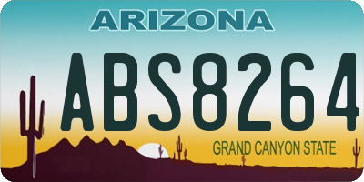 AZ license plate ABS8264