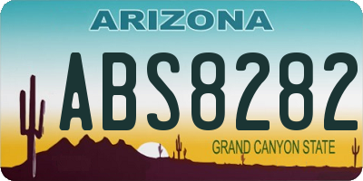 AZ license plate ABS8282