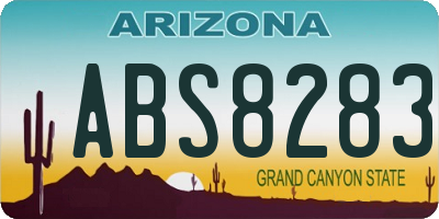 AZ license plate ABS8283
