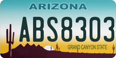 AZ license plate ABS8303