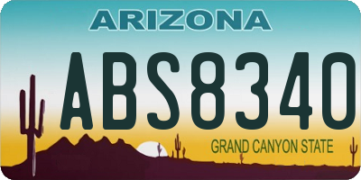 AZ license plate ABS8340
