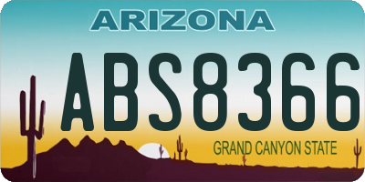 AZ license plate ABS8366