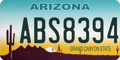 AZ license plate ABS8394