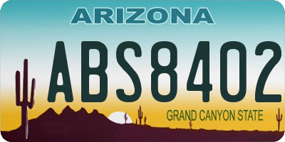 AZ license plate ABS8402