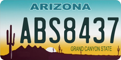 AZ license plate ABS8437