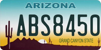 AZ license plate ABS8450