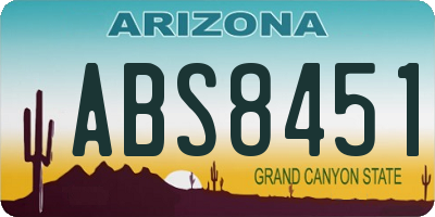 AZ license plate ABS8451
