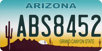 AZ license plate ABS8452