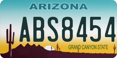 AZ license plate ABS8454