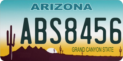 AZ license plate ABS8456