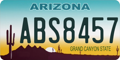 AZ license plate ABS8457
