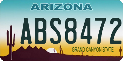 AZ license plate ABS8472