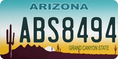 AZ license plate ABS8494