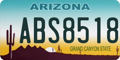 AZ license plate ABS8518