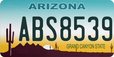 AZ license plate ABS8539