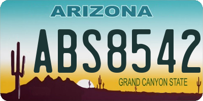AZ license plate ABS8542