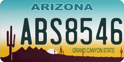 AZ license plate ABS8546