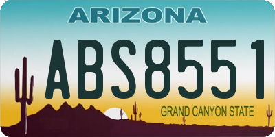 AZ license plate ABS8551