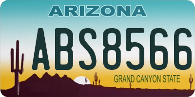 AZ license plate ABS8566