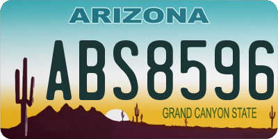AZ license plate ABS8596