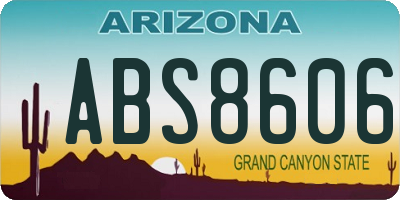 AZ license plate ABS8606