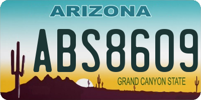 AZ license plate ABS8609