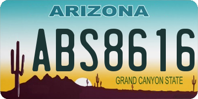 AZ license plate ABS8616