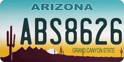 AZ license plate ABS8626