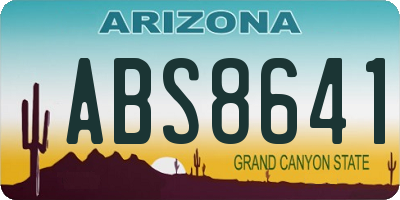 AZ license plate ABS8641
