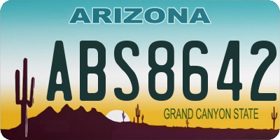 AZ license plate ABS8642
