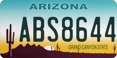 AZ license plate ABS8644