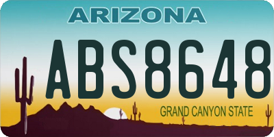 AZ license plate ABS8648