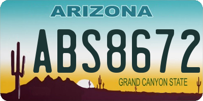 AZ license plate ABS8672