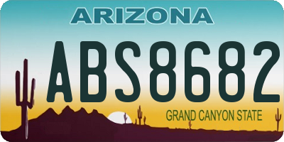 AZ license plate ABS8682