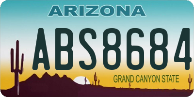 AZ license plate ABS8684