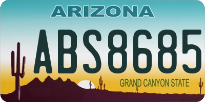 AZ license plate ABS8685