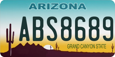 AZ license plate ABS8689
