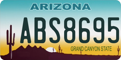 AZ license plate ABS8695
