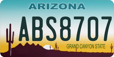 AZ license plate ABS8707