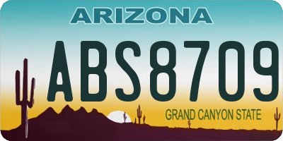 AZ license plate ABS8709