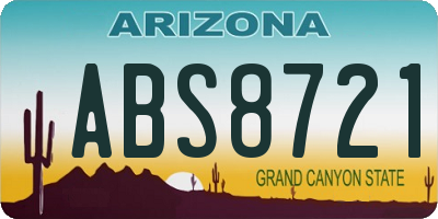 AZ license plate ABS8721