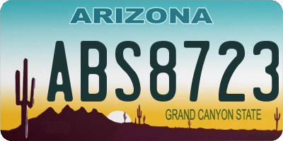 AZ license plate ABS8723
