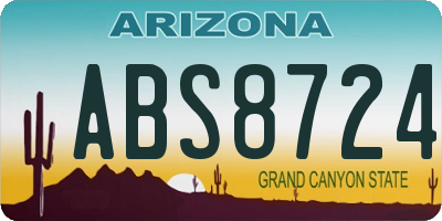 AZ license plate ABS8724