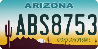 AZ license plate ABS8753