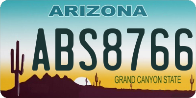 AZ license plate ABS8766