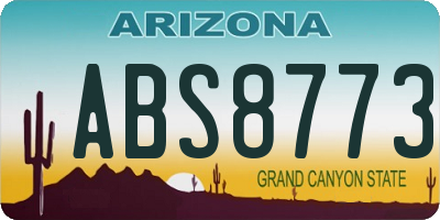 AZ license plate ABS8773