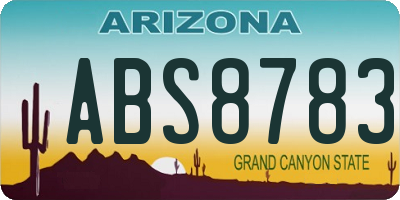 AZ license plate ABS8783