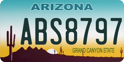 AZ license plate ABS8797