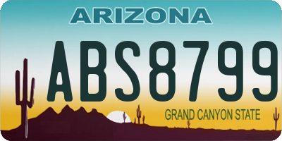 AZ license plate ABS8799