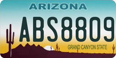 AZ license plate ABS8809